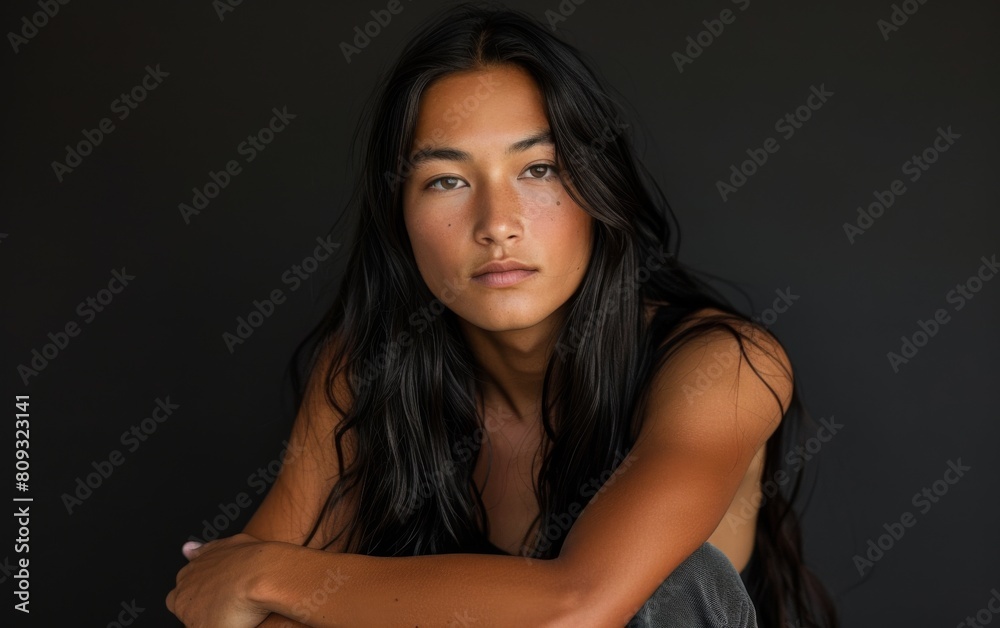 A woman standing and posing for a picture with her arms crossed, showcasing confidence and assertiveness A woman standing and posing for a picture with her arms crossed, showcasing confidence and assertiveness