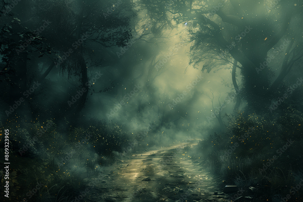 Obraz premium clouds over the forest. Nature night landscape