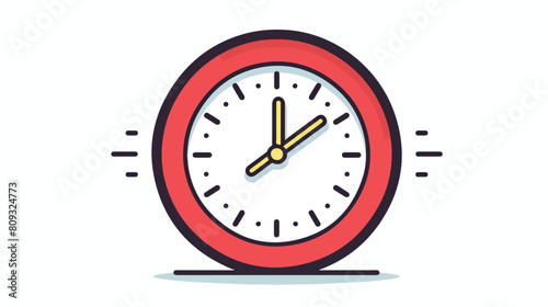 Simple line art icon of clock with hour and minute