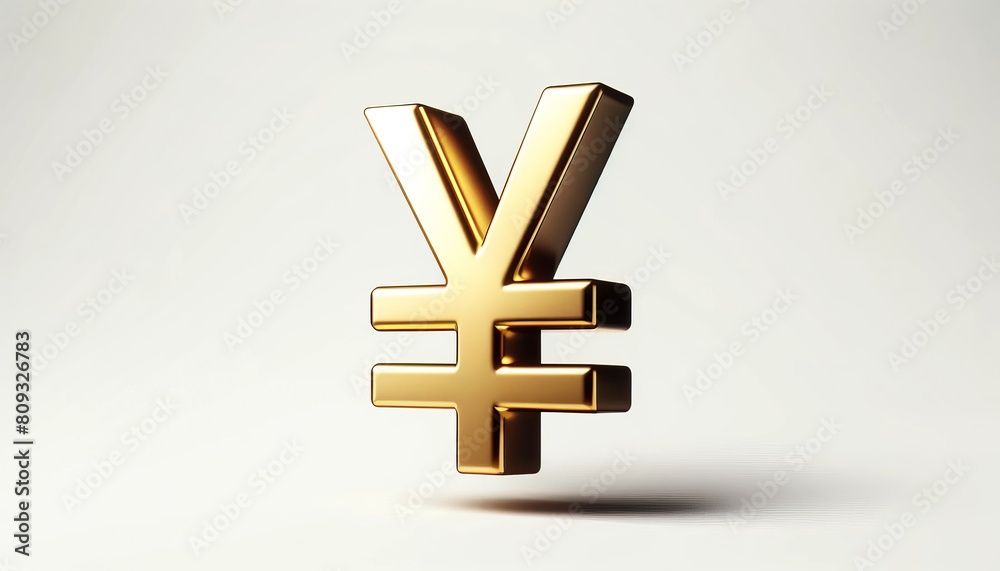 Fototapeta premium Isolated Japanese Yen Symbol in Lustrous Gold