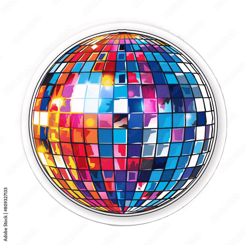 Fototapeta premium Colorful Abstract Disco Ball with Mosaic Pattern Design 