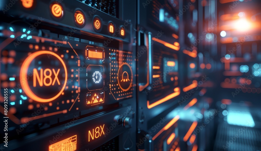 Technology-themed background image with lines like PCB circuits with glowing orange and blue lines. Technology-themed background image with lines like PCB circuits with glowing orange and blue lines.