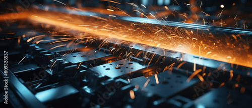 Welder Welding a Piece of Metal. AI Generated Image