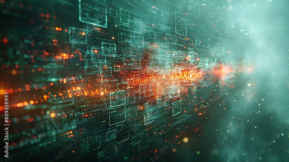 data privacy in AI showing a digital landscape where data packets are shielded from external threats by advanced cryptographic measures. The style is vibrant and futuristic data privacy in AI showing a digital landscape where data packets are shielded from external threats by advanced cryptographic measures. The style is vibrant and futuristic