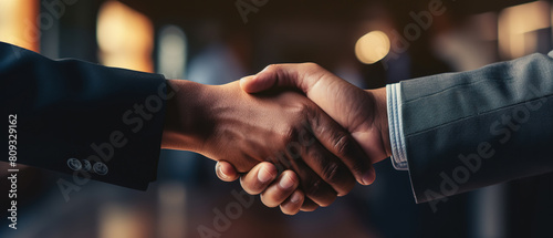 Two Business People Shaking Hands. AI Generated Image