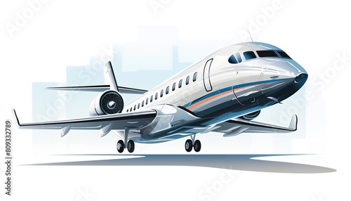airplane cartoon illustration render isolated on white travel trip flight vacation