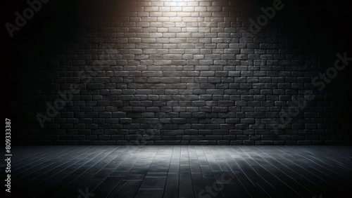 Dark Moody Brick Wall with Spotlight Effect