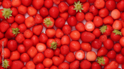 Artistic Composition of Strawberries in Bright Red