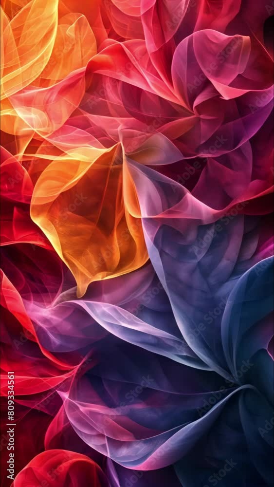 A painting of colorful intertwined leaves A painting of colorful intertwined leaves