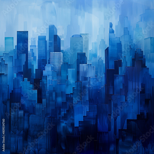 abstract blue city