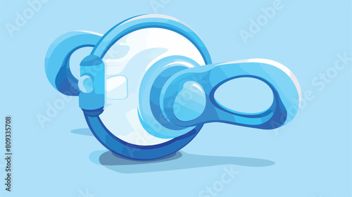 Soft blue and white 3D vector illustration of a bab