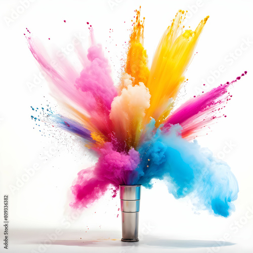 colorful paint splashes and exploded