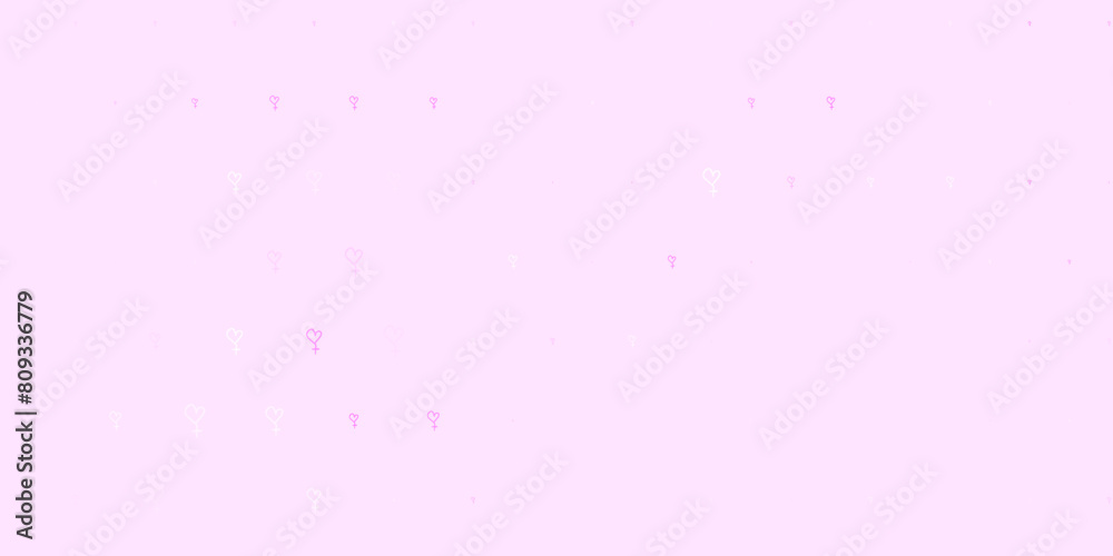 Light Pink, Yellow vector backdrop with women power symbols. Light Pink, Yellow vector backdrop with women power symbols.
