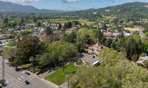 Sonoma Plaza and downtown, Four Corners, Sonoma, California, United States of America. photo