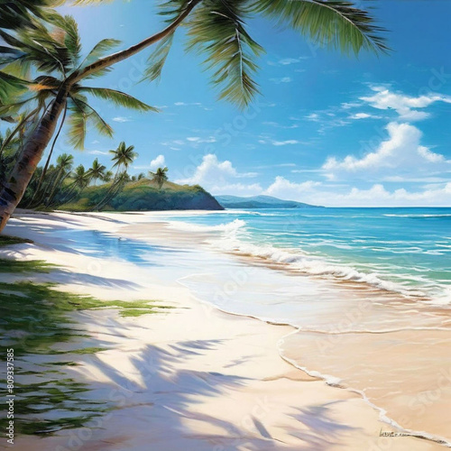 beach with palm trees