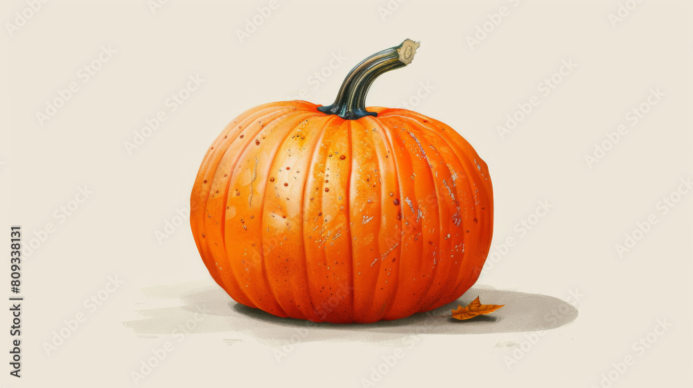 A vibrant orange pumpkin sits isolated against a plain background, perfect for autumn and Halloween themes. A vibrant orange pumpkin sits isolated against a plain background, perfect for autumn and Halloween themes.