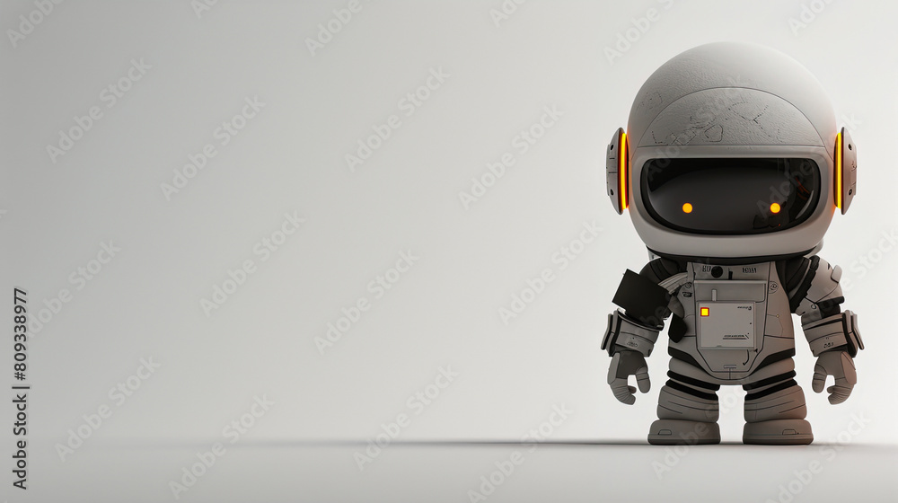 3D robot character render with a full body, with copyspace for text 3D robot character render with a full body, with copyspace for text