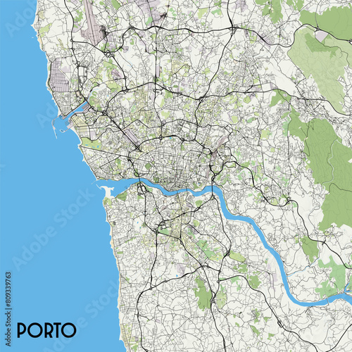 Porto, Portugal map poster art