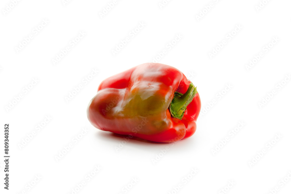 Red bell pepper isolated on white background with clipping path. . Red bell pepper isolated on white background with clipping path. .