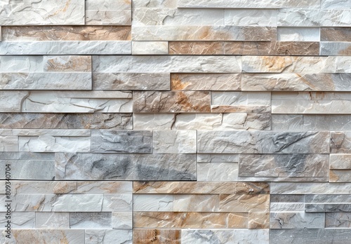 High-resolution image showcasing a contemporary multicolored stone wall texture with an intricate pattern, perfect for backgrounds or architectural design elements in home and office interiors
