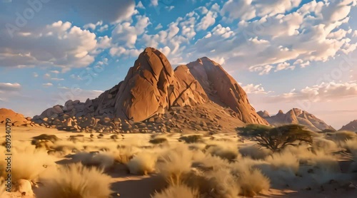 view of the Namibian Spitzkoppe. 4k video photo