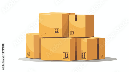 Stack of carton delivery and storage packaging boxe