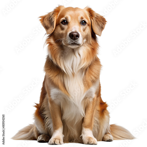 Sitting dog isolated on transparent background, png