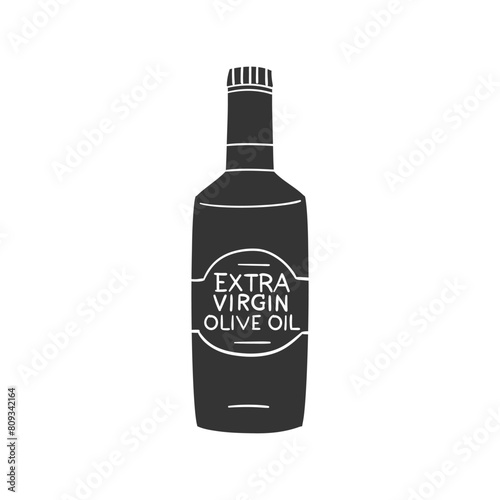 Olive Oil Icon Silhouette Illustration. Ingredients Vector Graphic Pictogram Symbol Clip Art. Doodle Sketch Black Sign.