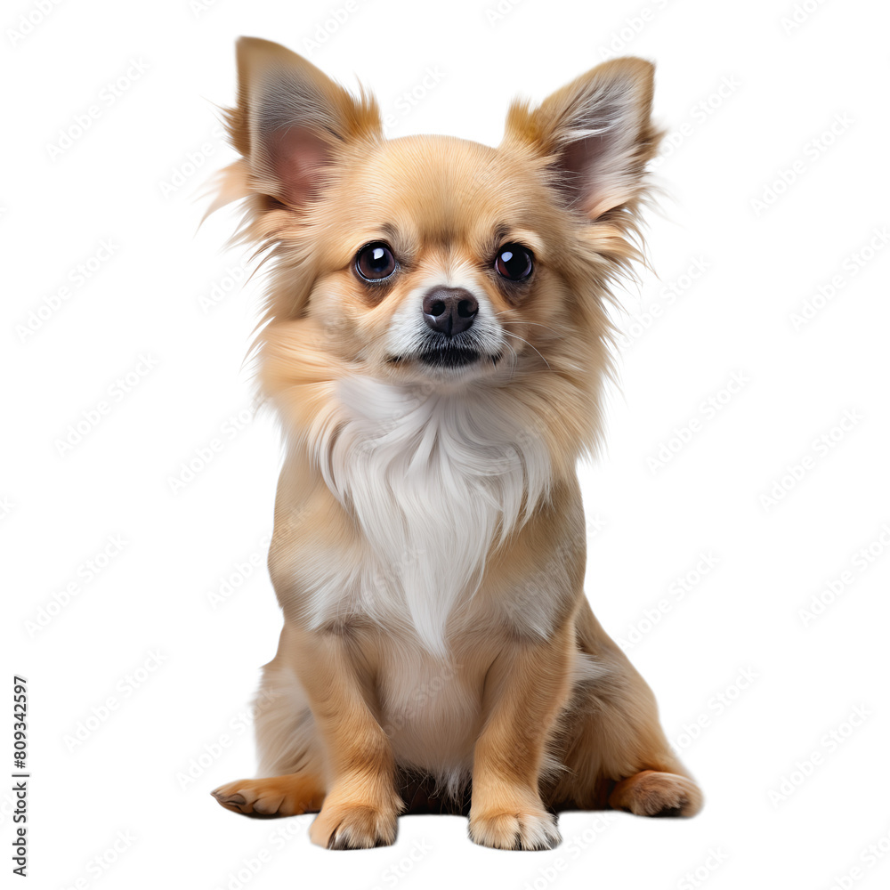 Sitting dog isolated on transparent background, png