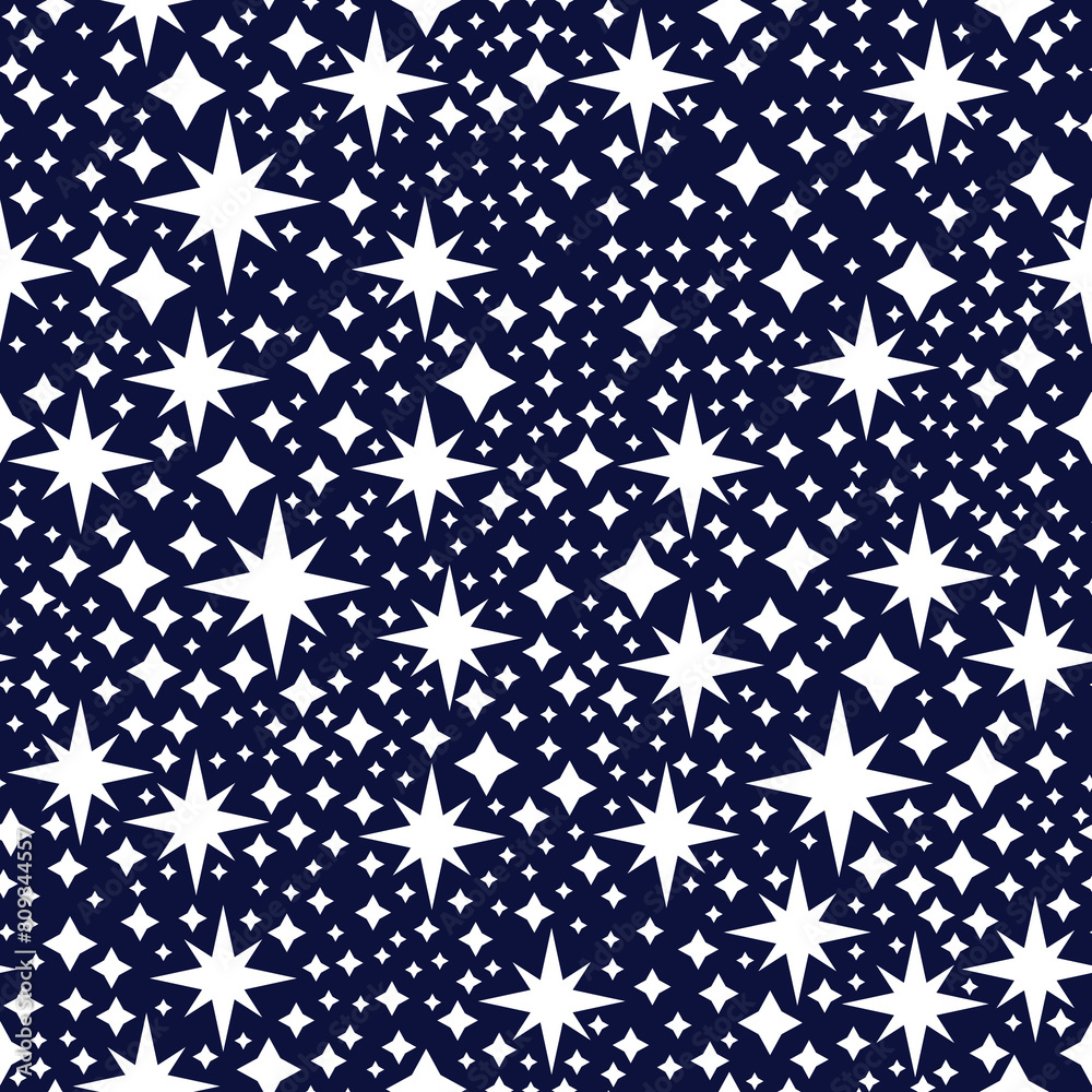 Stars on a dark blue background, seamless vector pattern Stars on a dark blue background, seamless vector pattern