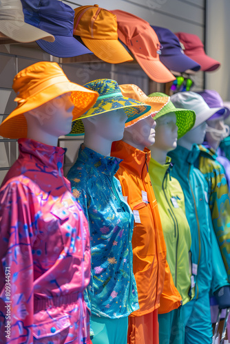 Comprehensive Display of UV Protective Summer Clothing with Informational UV Index Chart
