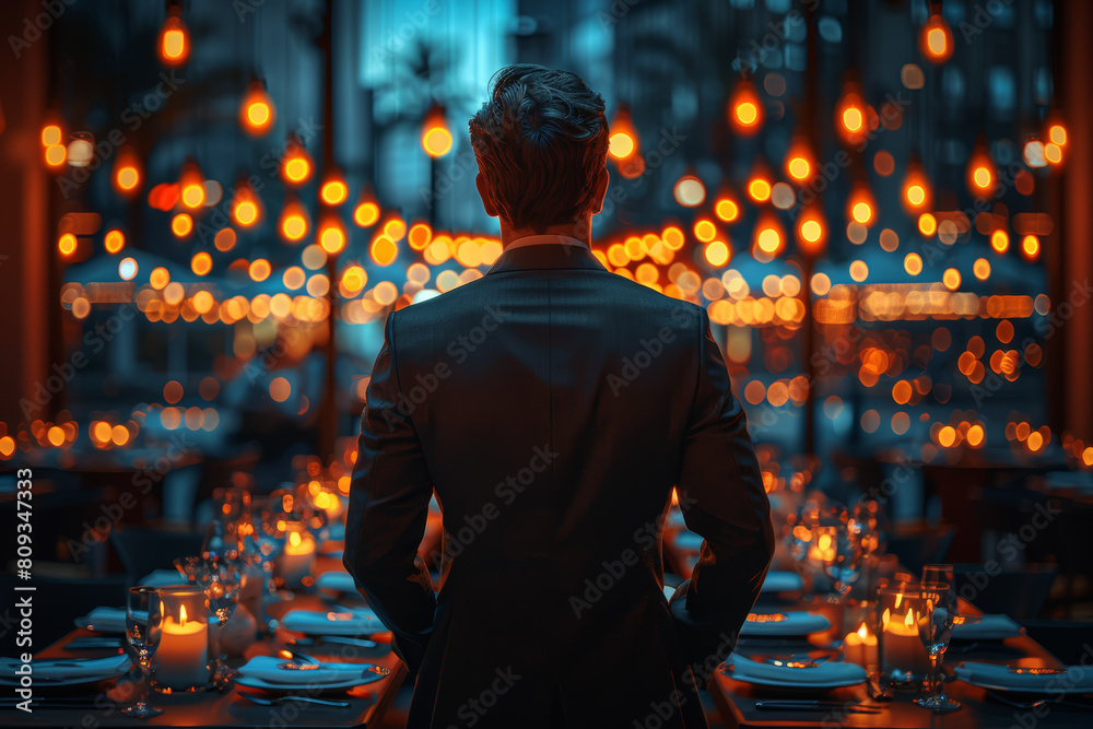 Obraz premium Excusing oneself before leaving a social gathering, showing consideration for others' company. Concept of courteous departure. Generative Ai.