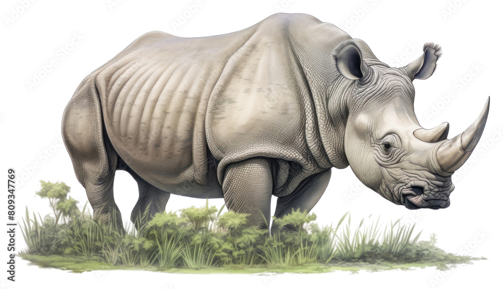 Obraz premium PNG Rhino wildlife elephant animal. AI generated Image by rawpixel.