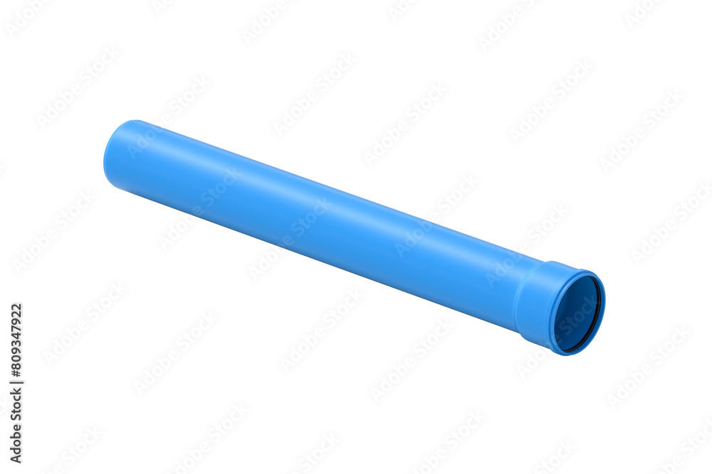 PVC plastic pipe isolated on white background. 3d render PVC plastic pipe isolated on white background. 3d render