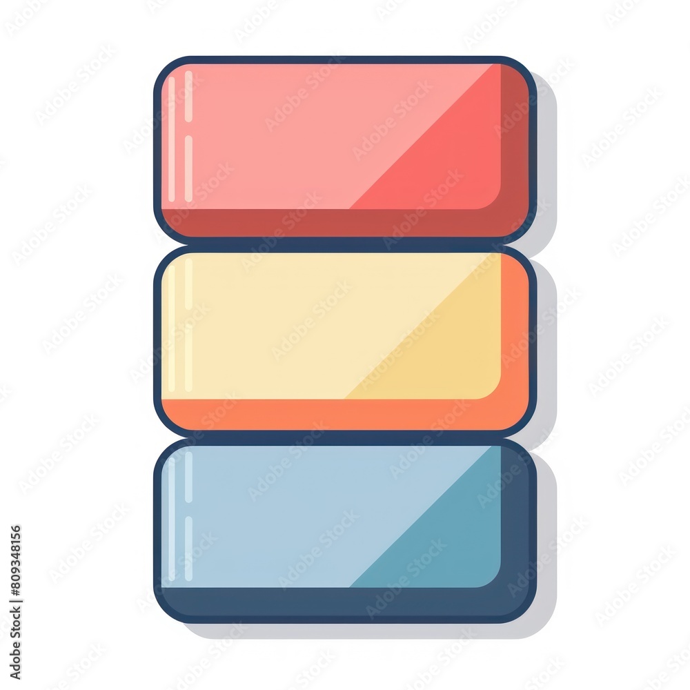 Clean and modern eraser vector illustration on a white backdrop Clean and modern eraser vector illustration on a white backdrop