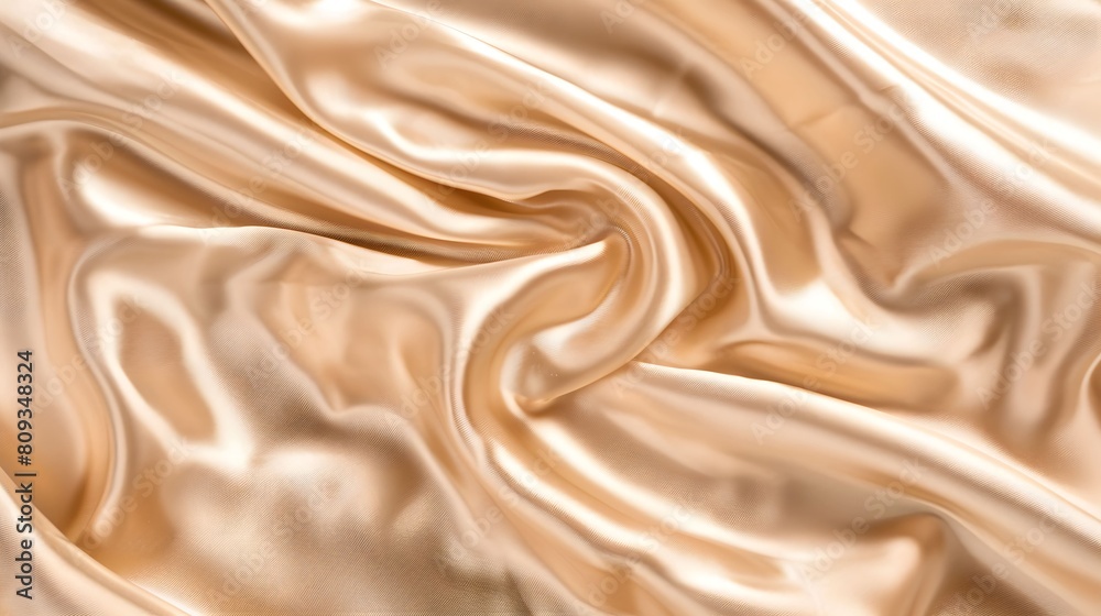 The texture of the satin fabric of beige color for the background The texture of the satin fabric of beige color for the background