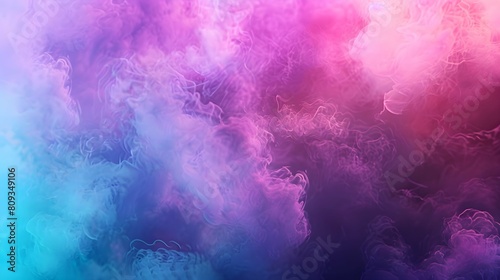 Rainbow dense clouds  fog and smoke neon lights abstract background. Colorful sky and color refraction. 3D Illustration. Smoke colored in various hues