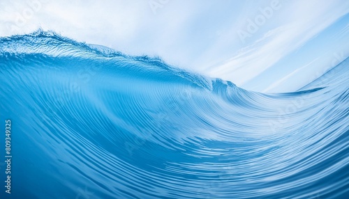 an illustration of a blue wave showing soft and gentle lines with a low swirl