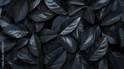Intricate Black Leaf Collage