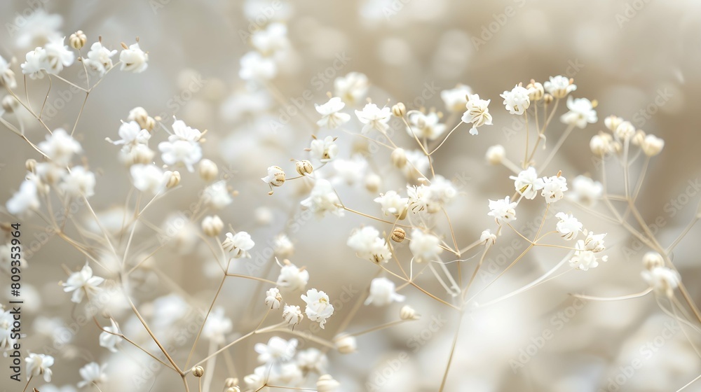 Gypsophila dry little white flowers with macro Gypsophila dry little white flowers with macro