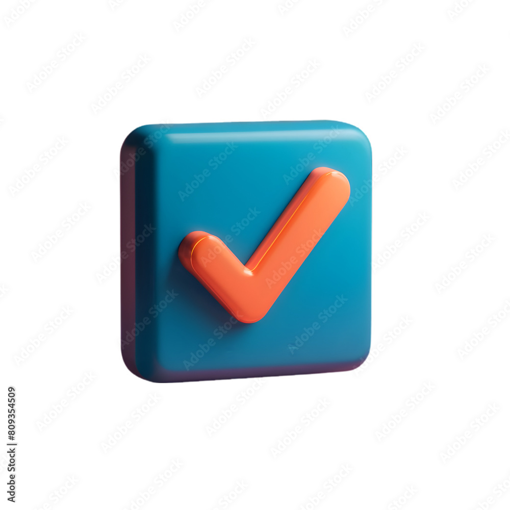 3D Check mark or Tick icon on transparent background 3D Check mark or Tick icon on transparent background