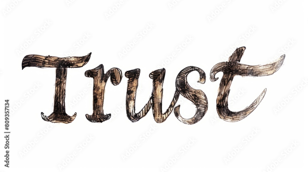 The word Trust created in Uncial Calligraphy. The word Trust created in Uncial Calligraphy.