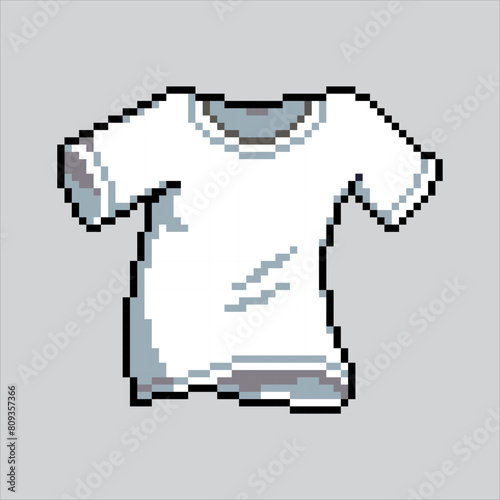 Pixel art illustration T-Shirt. Pixelated TShirt. T-Shirt Fashion pixelated for the pixel art game and icon for website and video game. old school retro.