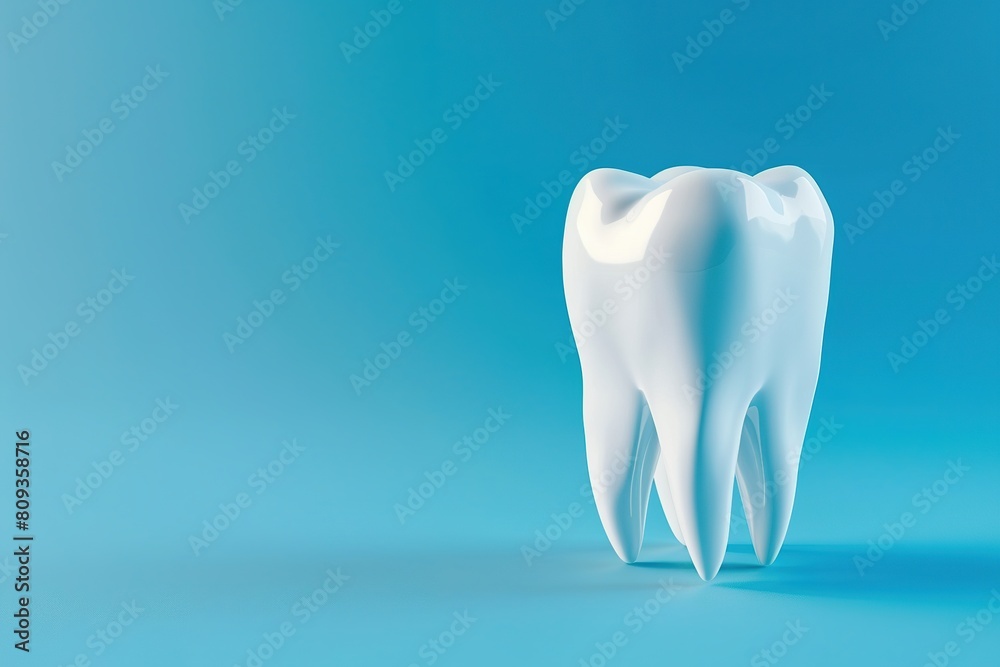 Healthy tooth on a blue background Healthy tooth on a blue background