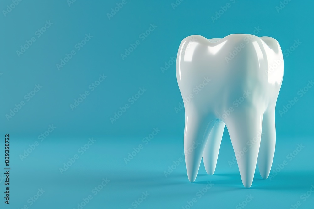 Healthy tooth on a blue background Healthy tooth on a blue background