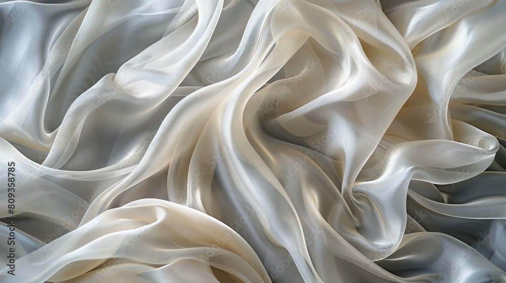 Obraz premium White silk fabric backdrop, light silky background, soft beautiful texture