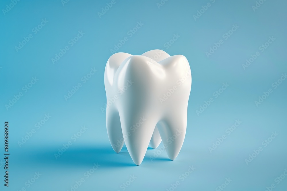 Healthy tooth on a blue background Healthy tooth on a blue background