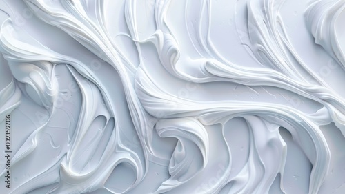 Abstract swirls of white and gray resemble marble texture