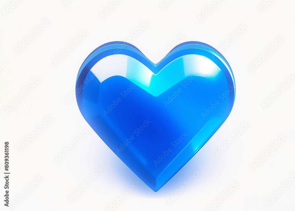 Blue heart isolated on white background. 3d render. Love concept. Blue heart isolated on white background. 3d render. Love concept.
