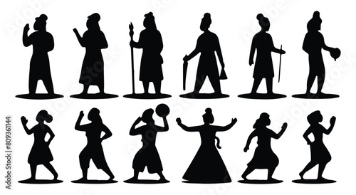Ancient Elegance - Silhouetted Poses of Timeless Figures.